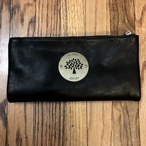 BLACK & GOLD DARIA LOGO FOLD OVER CROSS BODY CLUTCH SHOULDER BAG NEW